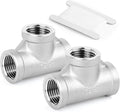 TAISHER 2PCS 304 Stainless Steel Tee Pipe Fittings, 1-1/4" x 1-1/4" x 1-1/4" NPT Female Pipe Fittings