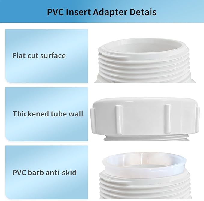 LESSO PVC Trap Adapter, 1-1/2 x 1-1/4 Inch, PVC DWV Female Pipe Fitting， SCH40 White
