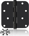 304 Stainless Steel 4 Inch Matte Black Door Hinges 5/8" Radius Corners Interior Hinges 4'' Ball Bearing Door Hinges- 3 Pack