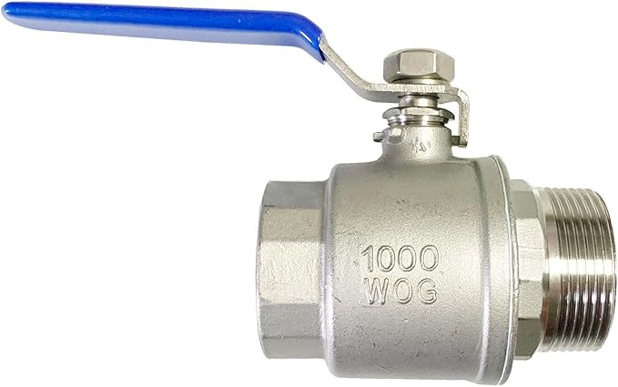 1-1/2" Male to Female Thread Full Port Ball Valves NPT 304 Stainless Steel for Water Oil Gas WOG1000 (Pack of 2)