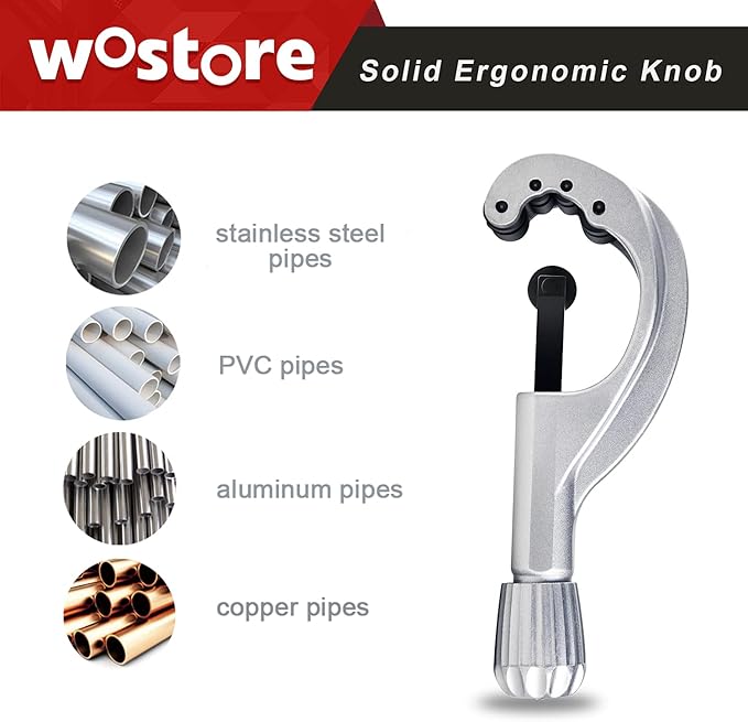 Tubing Cutter 1/4 to 2-5/8 Inch Pipe Copper PVC Aluminum Tube with Replaceable Blade