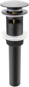 Bathroom Lavatory Vanity Vessel Sink Drain, Pop Up Drain Stopper with Overflow, Black