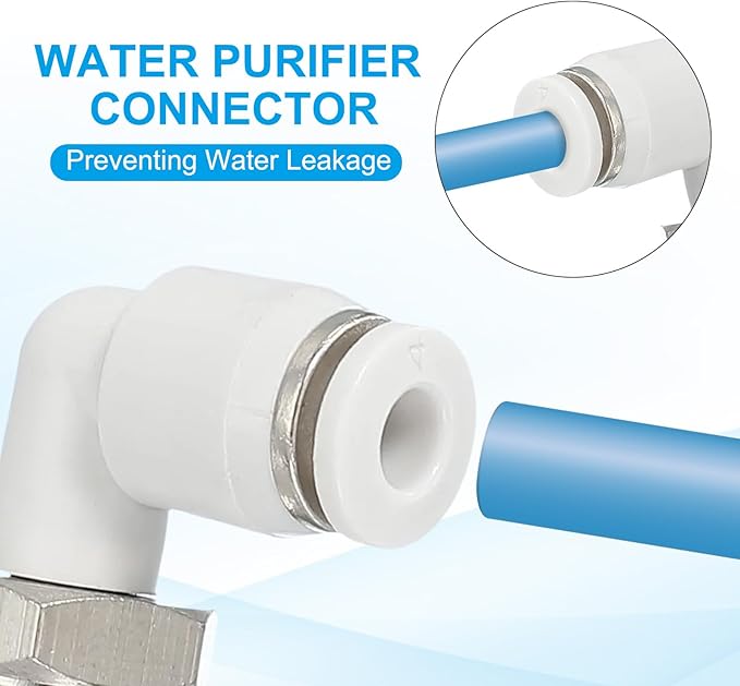 PATIKIL Push to Connect Fitting, 5 Pack Pneumatic Air Elbow Quick Connector 1/4"PT Male Thread x 4mm Tube 90 Degree Connect Tubing Elbow Air Tube Fitting Pneumatic Quick Adapter, White