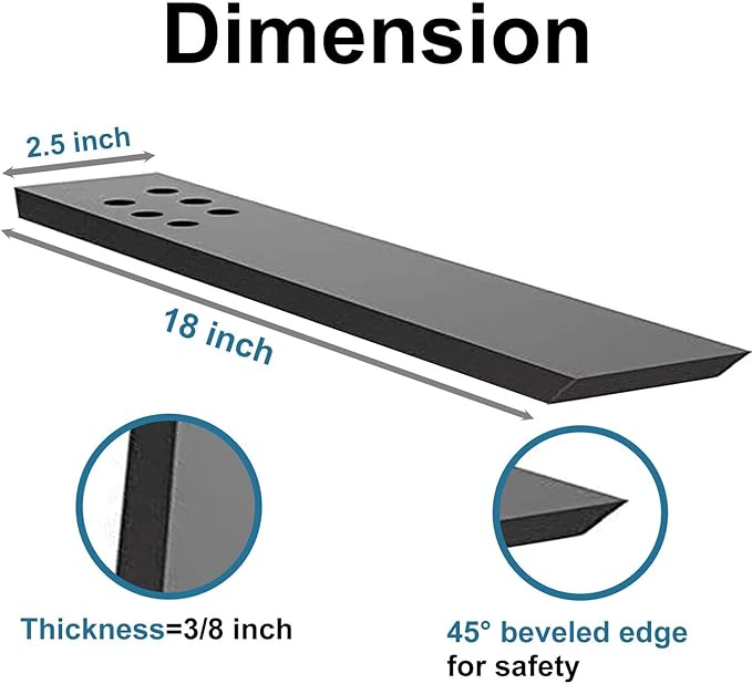 Countertop Support Bracket 4 Pack 18" Lx 2.5" W Hidden Black Knee Wall Support Countertop Bracket 3/8" Thick Heavy Duty for Quartz/Granite/Wood/Concret Countertops Screws Included