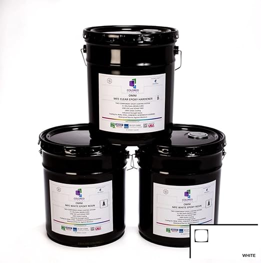 15 Gallon Kit Resin and Hardener, 15 Gallon White Epoxy Resin Coating Made with Beautiful and Vibrant Pigments