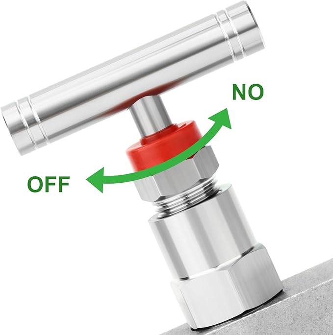 TAISHER 1PCS 304 Stainless Steel High Pressure Straight Needle Valve 1/2" Female NPT For Flow Control Water Gas Oil With Nipple