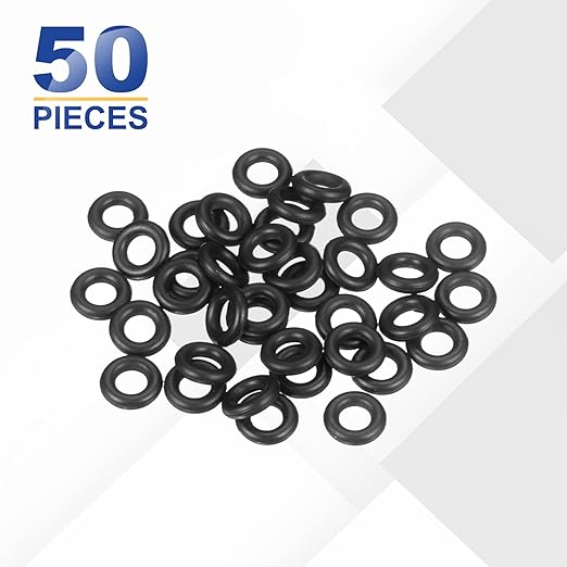 HARFINGTON 50pcs Nitrile Rubber O-Rings 6.5mm OD 3.5mm ID 1.5mm Width Metric Buna-N NBR Sealing Gasket Plumbing Sealing Repair O Rings for Car Auto Vehicle Repair Faucet Air Gas