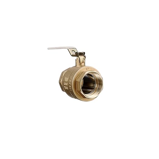 Watts LFFBV-4 Series 2" Lead-Free 2-Piece Full Port Chrome-Plated Brass Ball Valve with Female Threaded End Connections, Copper Silicon Alloy Body, Adapter, Steel Handle