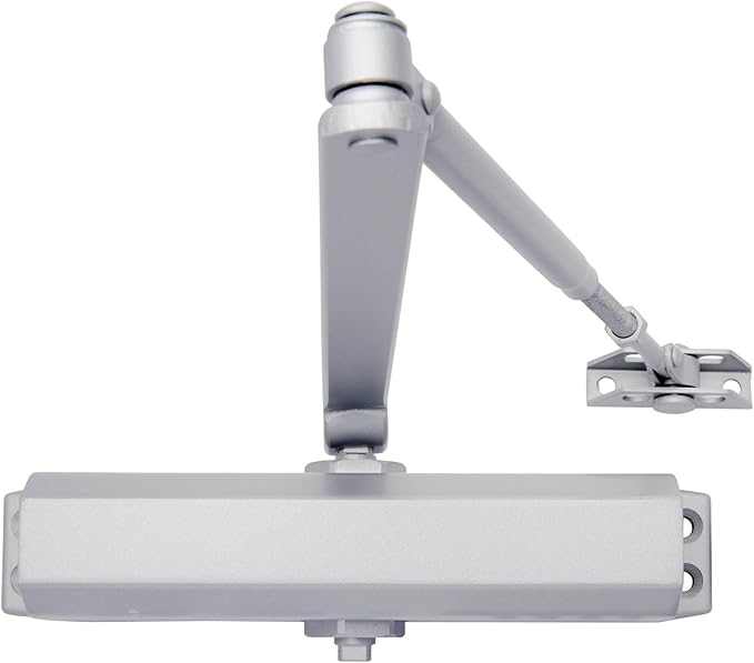 Brinks Commercial Heavy Duty UL Listed Door Closer, Aluminum Finish - Commercial Door Hardware for Offices & Buildings