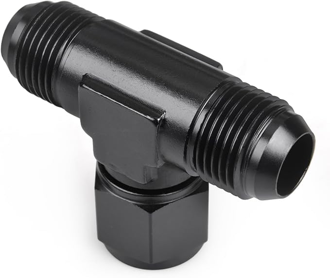 10AN Male Tee Fitting Adapter with AN10 Female Swivel on Side Aluminum 2Pcs