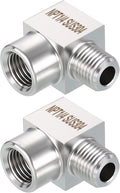 Pack of 1, 1/4" FeMale NPT to 1/4" Male NPT Solid 304 Stainless Steel Barstock Street Elbow, Forged Pipe Fitting for Pipe Repair, Bathroom Remodel, Tool Extensions, Compression