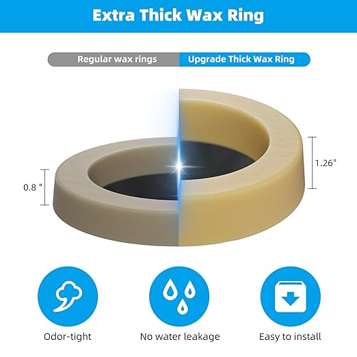 Hibbent 2 Pack Toilet Wax Ring, Thick Toilet Bowl Wax Ring Gasket for Toilet Bowl, Polyethylene Flange- Gas, Odor and Watertight Seal, Fits 3-inch and 4-inch Waste Line