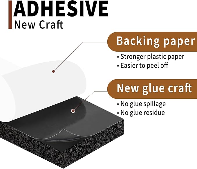 Yotache Open Cell Air Conditioning Weatherstrip Insulation Foam 2" x1/2", Self Adhesive Flame Retardant Seal Strip, 6.5 Feet Long
