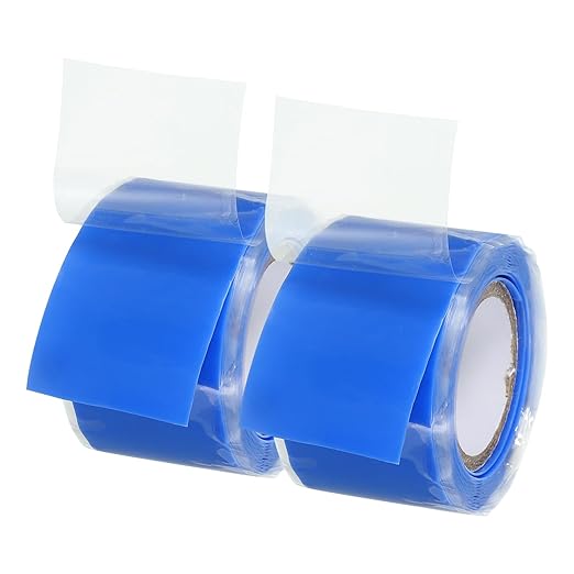 PATIKIL Grip Tape for Handles 1" x5ft, 2 Roll Self-Fusing Silicone Tape for Bike Handles Pull Up Bars Gym Equipment Plumb/Hose/Pipe Leaks Emergency Blue