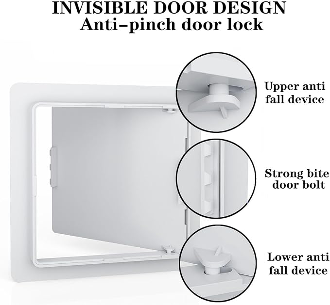 FORLAND Plumbing Access Panel for Drywall Ceiling White 10 x 10 inch Plastic Access Door Removable Hinged Wall Access Panel Reinforced Hinged Panel