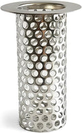 2'' Commercial Floor Drain Strainer, 4" Tall 304 Perforated Cylindrical Mesh Stainless Steel Drain Strainer for Factory/Kitchen/Hospital/Restaurant (Silver, 4" Tall x 2" Diameter)