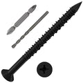 WenSilon(30 PCS) 1/4" x2-3/4 Black Concrete Screw Anchor Black Flat Head for Anchoring to Masonry, Block or Brick Stucco