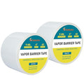 Golden Fox Vapor Barrier Tape, 2 Pack 4'' x 180' Roll, 9 Mil White Polyethylene Moisture and Vapor Barrier Seam Tape for Crawl Spaces, Marine Use, Insulation Tape, Underlayment & More, Waterproofing