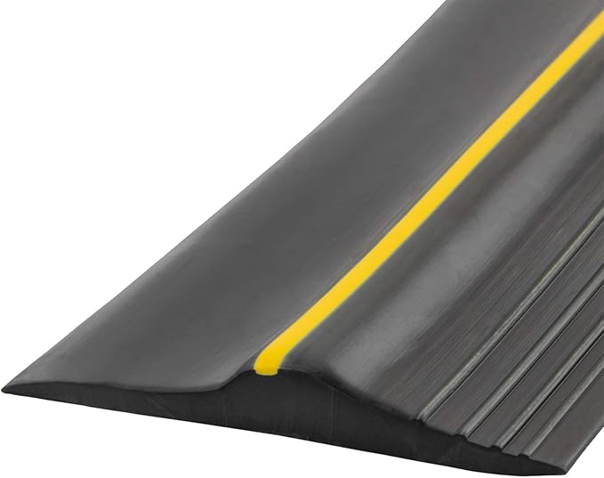 Papillon Garage Door Bottom Seal Strip, Weatherproof EPDM Rubber Threshold, Fits All Standard Doors, Easy for DIY Homeowners, No Adhesive (20Ft, Black)