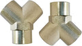 Brass Nickel Plated Pipe Fitting Wye Tee 3 ways Connector 1/4" NPT Female x 1/4" NPT Female x 1/4" NPT Female, Pack of 2