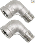 stainless steel NPT 1/4 elbow fitting 90 degree with male to female thread connecting water pipe air hose pvc tube cast coupling (4 pcs)