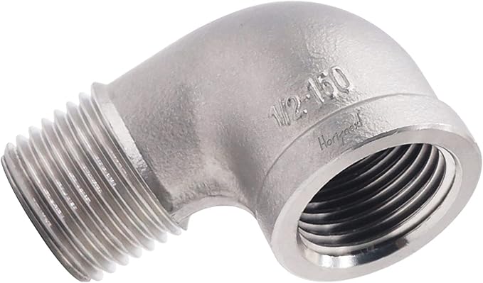stainless steel NPT 1/2 elbow fitting 90 degree with both male and female thread connecting water pipe air hose pvc tube cast coupling (1 pc)