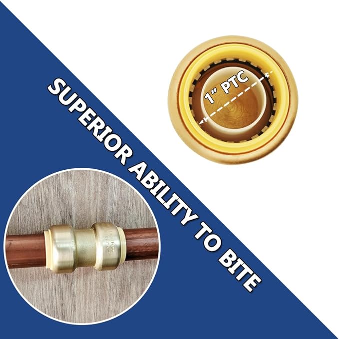 HQMPC 1" Pex Fitting Straight Coupling Push Fit PEX Fittings, Push-to-Connect Copper, CPVC, No Pb Brass Plumbing Fittings (6, 1 Inch(1"))