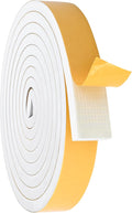 ToLanbbt White Door Window Weather Stripping Self Adhesive Foam Tape High Density Foam Sealing Strip Window Insulation Weatherproof Gasket Tape for Doors and Windows (1/2" W X 1/4" T X 33')