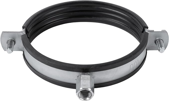 5" Inch Galvanized Pipe Hanger with Rubber - Conduit Mounting Clamp - Tube Brackets - Pipe Clamps - Tube Wall Mounting Bracket Clamp - Rigid Conduit Holder - PVC and Metal Pipe Attachment Hanger
