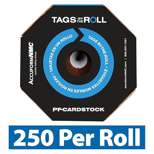 AccuformNMC 250 Inspection and Status Tags by-The-Roll, Forklift Inspection and Status, US Made OSHA Compliant Tags, Waterproof PF-Cardstock, Resists Tears, 6.25"x3", TAR722