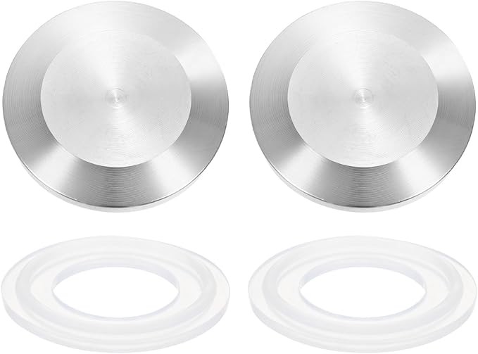 uxcell Stainless Steel Sanitary Fitting Clamp End Cap 1-1/4" (34mm) Solid Tube End Cap with Silicone Gasket for Food Beverage Cosmetics Factory Pipes