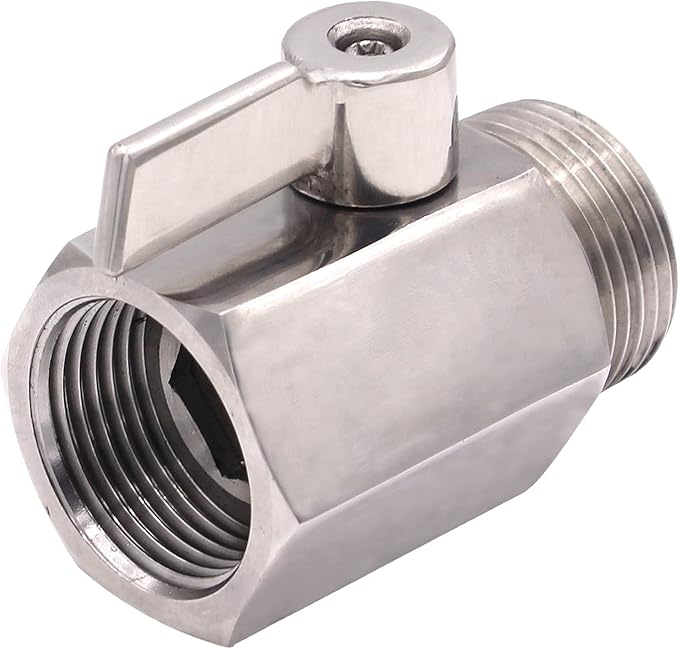 DERNORD 1 inch Stainless Mini Ball Valve NPT Female x Male Thread SUS304
