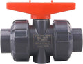 DERNORD PVC True Union Ball Valve with Full Port, EPDM O-Rings, and Reversible PTFE Seats,Rated at 200 PSI (1/2 inch Socket)