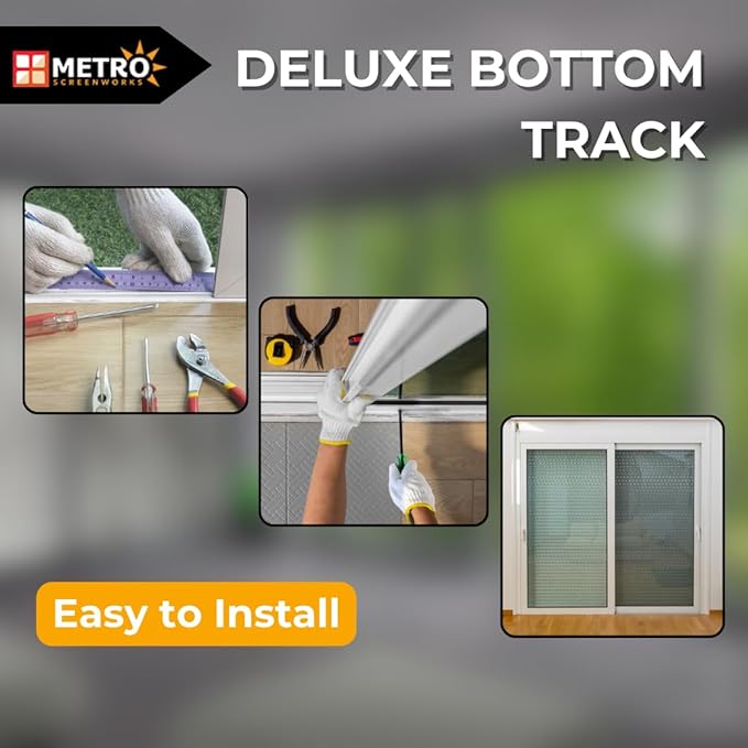 Sliding Screen Door Tracking - Silver Deluxe Bottom Track - Easy Assembly Hardware for DIY - Heavy Duty Silver Aluminum Track - 1” Wide 3/8” Tall - 72 in, 2 Piece