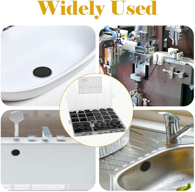 125PCS 8 Sizes Rubber Hole Plugs for Round Holes 1" 3/4" 5/8" 1/2" 3/8" 5/16" 1/4" 1/5" with Snap Locking, Car Wiring Furniture Plugs