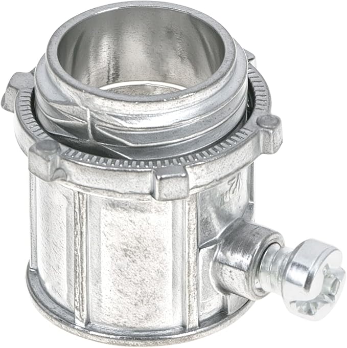 QWORK EMT Set Screw Connectors, 1/2" Zinc Die Cast, 25 Pcs Electrical Conduit Fitting, High Voltage & Easy Installation for EMT Conduit