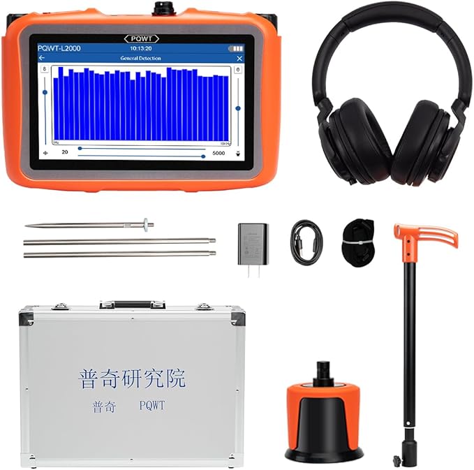 PQWT L2000 Plumber Tool Pipe Water Leak Detector for 5M Different Pipeline Outdoor
