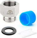 TAISHER 1PCS 304 Stainless Steel Garden Hose Adapter, 3/4" GHT Male x 1" NPT Female Garden Hose Connector