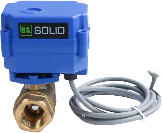 U.S. Solid Water Leak Detector - Water Leak Detect and Protect System with 3/4" Brass Motorized Ball Valve, Controller and 3 Sensors(Pack of 10)