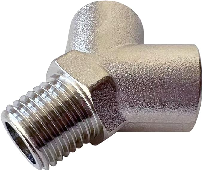 Nickel Plated Brass Pipe Fitting Wye Tee Y Shape 3 ways Connector, 1/4" NPT Female x 1/4" NPT Female x 1/4" NPT Male, Pack of 2