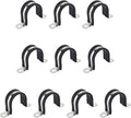 3/4 Inch 10 PCS 2 Holes Rubber Cushioned U Bracket Clamp, Reinforced Rigid Pipe Strap, Stainless Steel Conduit Straps Cable Clamp (20 mm) by Tavonuxt