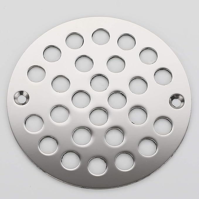 4 Inch Screw-in Shower Strainer Drain Cover Replacement Floor Strainer Floor Drain，Chrome