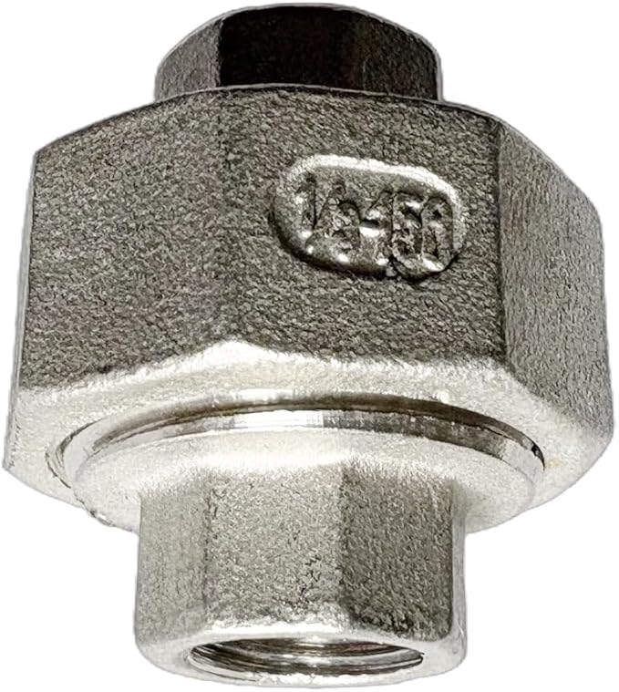 1/8" Union Pipe 304 Stainless Steel NPT Female Thread Union Joint Cast Pipe Fitting Pack of 1