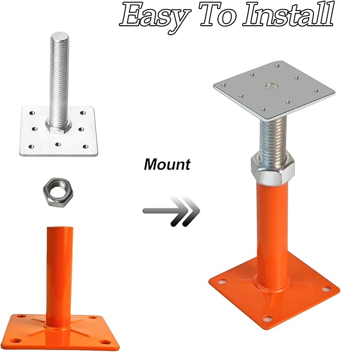 House Jacks for Leveling, 5-8" Mini Screw Jack Adjustable Deck Supports, Floor Joist Support Jack Stands, House Leveling Jacks for Floor, Post, Deck Foundation, Porch, Roof, Staircase