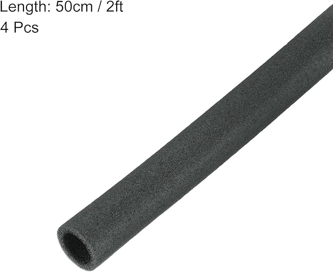 MECCANIXITY 4pcs Pipe Insulation Foam Tube Pipe Lagging 25mm(1 Inch) ID 35mm OD 2ft Freeze Protection for Copper Pipe, Black