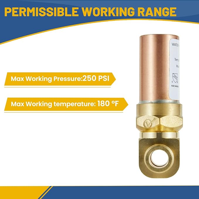 Water Hammer Arrestor,1/2Inch Tee Copper Water Arrestor,Pex-A Expansion Connection(20PACK,Copper Arrestor)(HAMMER008-20Pack)