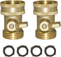 HQMPC Garden Hose Shut Off Valve 3/4" GHT Heavy Duty Hose On Off Valve Ball Valve 2 Pack With 4Pcs Washers