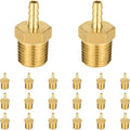 (Pack of 20) EFIELD Brass Hose Barb Fitting Adapter, 1/8" Barb x 1/4" NPT Male Pipe Fitting,(BARB002-20PCS)