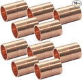 Joywayus 10PCS 3/8" ID Copper Coupling with Dimple Stop Straight Sweat Pipe Fitting Pressure Plumbing Solder Connection