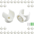 SDTC Tech 30 Pack 1/2 Inch PEX Pipe Clamp Clip, 16 mm U Hook PEX Tubing Clamps Hangers PVC Water Pipe Support Holder Bracket Socket, White Plastic Clips Hangers (Fasteners Included)